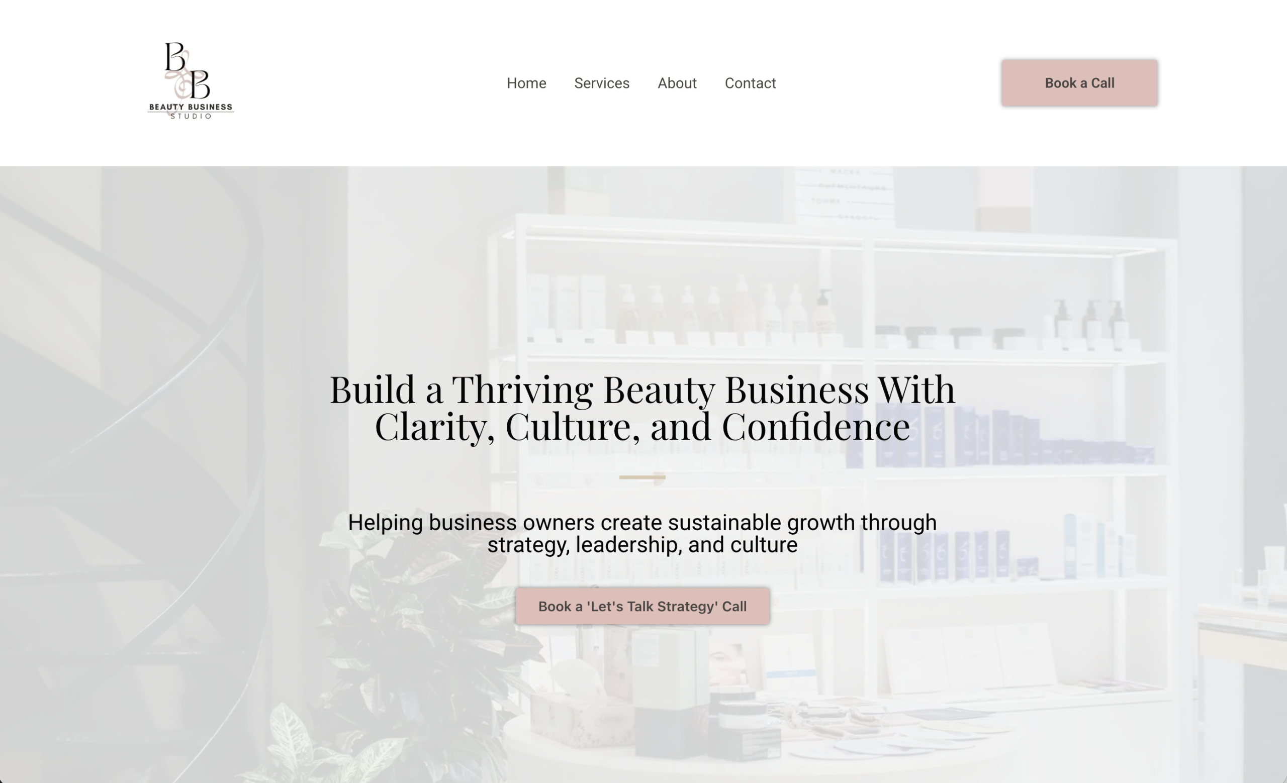 StoryBrand website example for Beauty Business Studio built by Van Voorst Virtual Services
